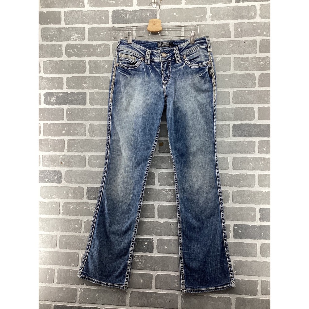 Silver Jeans‎ Co Suki Flap 17" Mid Rise Bootcut Jeans Blue Denim W29 L31